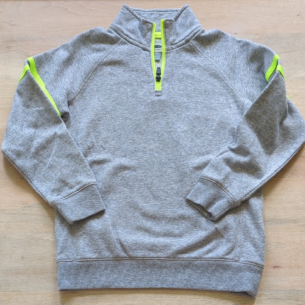 Old Navy Gray and Green Quarter-Zip Sweatshirt